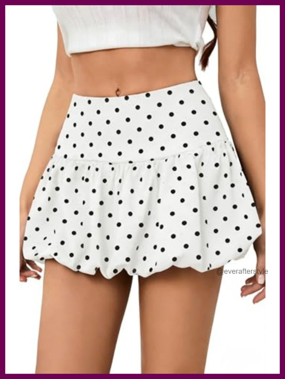 Y2K Bubble Mini Skort Puff Hem Low Rise A-Line Polyester Women's Clubwear